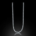 925 Silver 5MM Byzantine Engraved Chain Necklace
