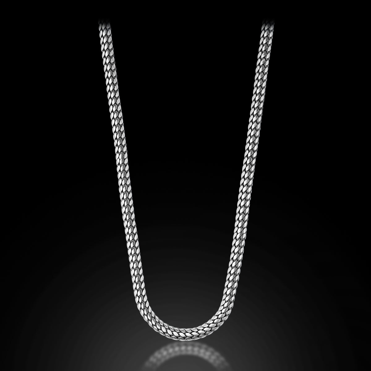 Men Handmade Popcorn Snake Emerald Gemstone Chain Necklace