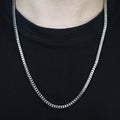 Men 925 Silver Handmade 5mm Franco Chain Necklace