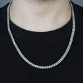 925 Sterling Silver Men Handmade Snake Popcorn Chain Necklace