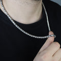 925 Silver 5MM Byzantine Engraved Chain Necklace