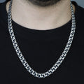 925 Sterling Silver Men 10MM Oxized Heavy Chain Necklace