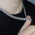 925 Sterling Silver Men 10MM Oxized Heavy Chain Necklace