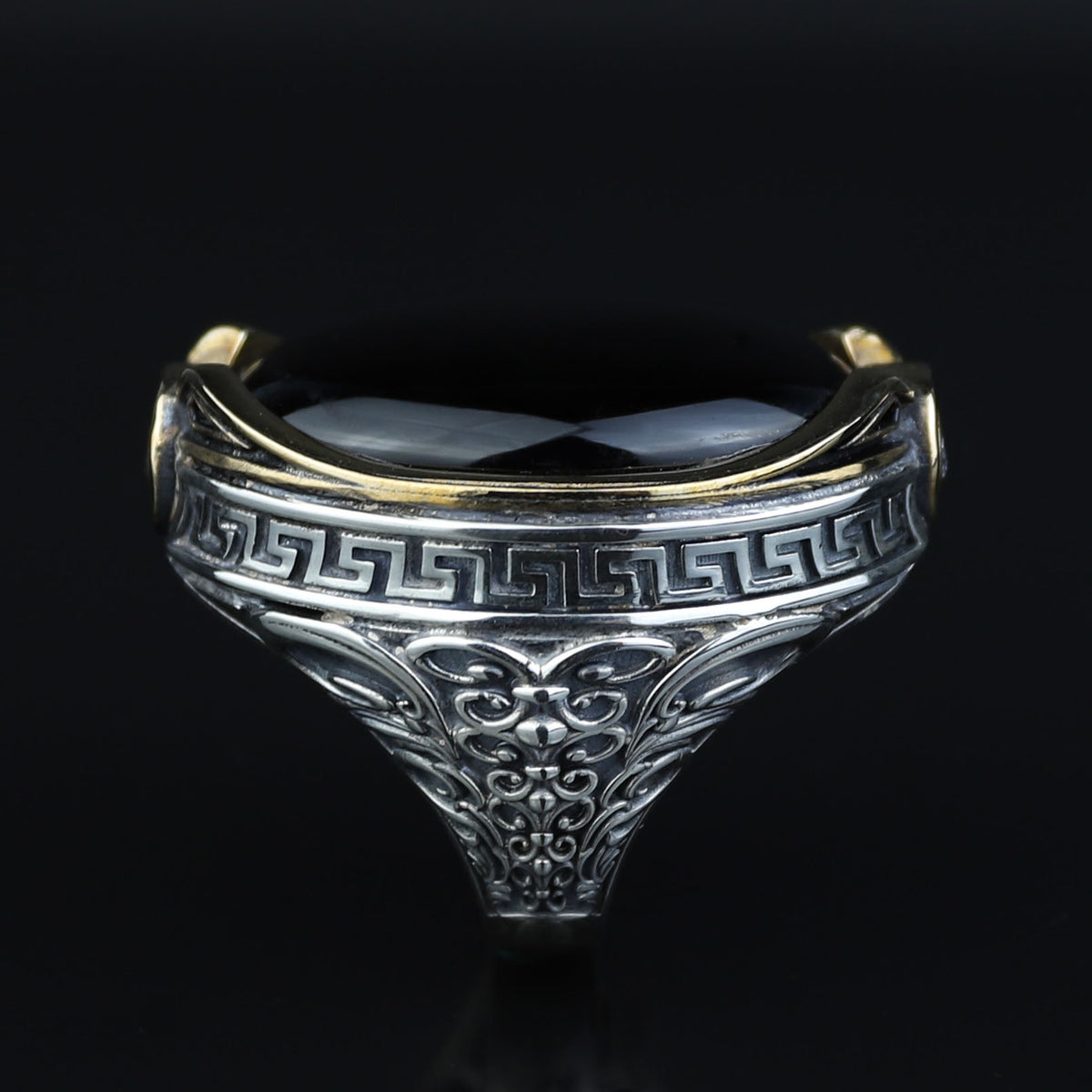 Men Silver Large Black Onyx Ring , Oval Heavy Onyx Mens Handmade Big Ring , Men Sterling Silver Ring, Ottoman Jewelry