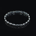 925 Silver Black Onyx Chain Bracelet, Solid Vintage Chain Bracelet, Gothic Chain Bracelet, Men Solid Sterling Silver Chain