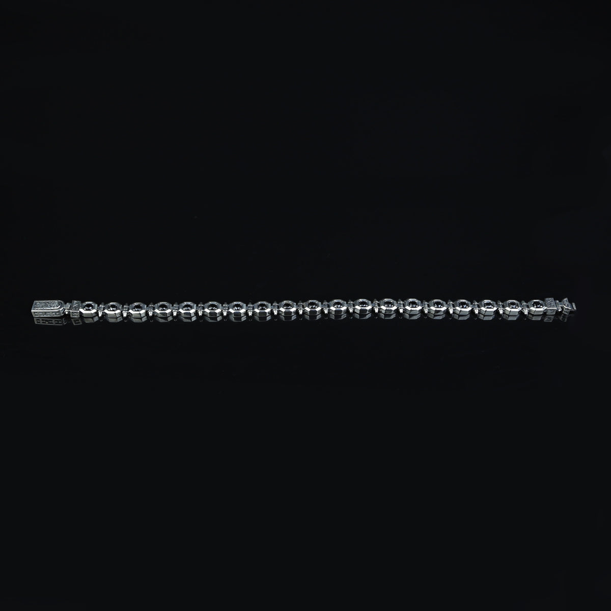 925 Silver Black Onyx Chain Bracelet, Solid Vintage Chain Bracelet, Gothic Chain Bracelet, Men Solid Sterling Silver Chain