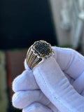 Men Cz Black Diamond Stone Handmade Black Stone Ring