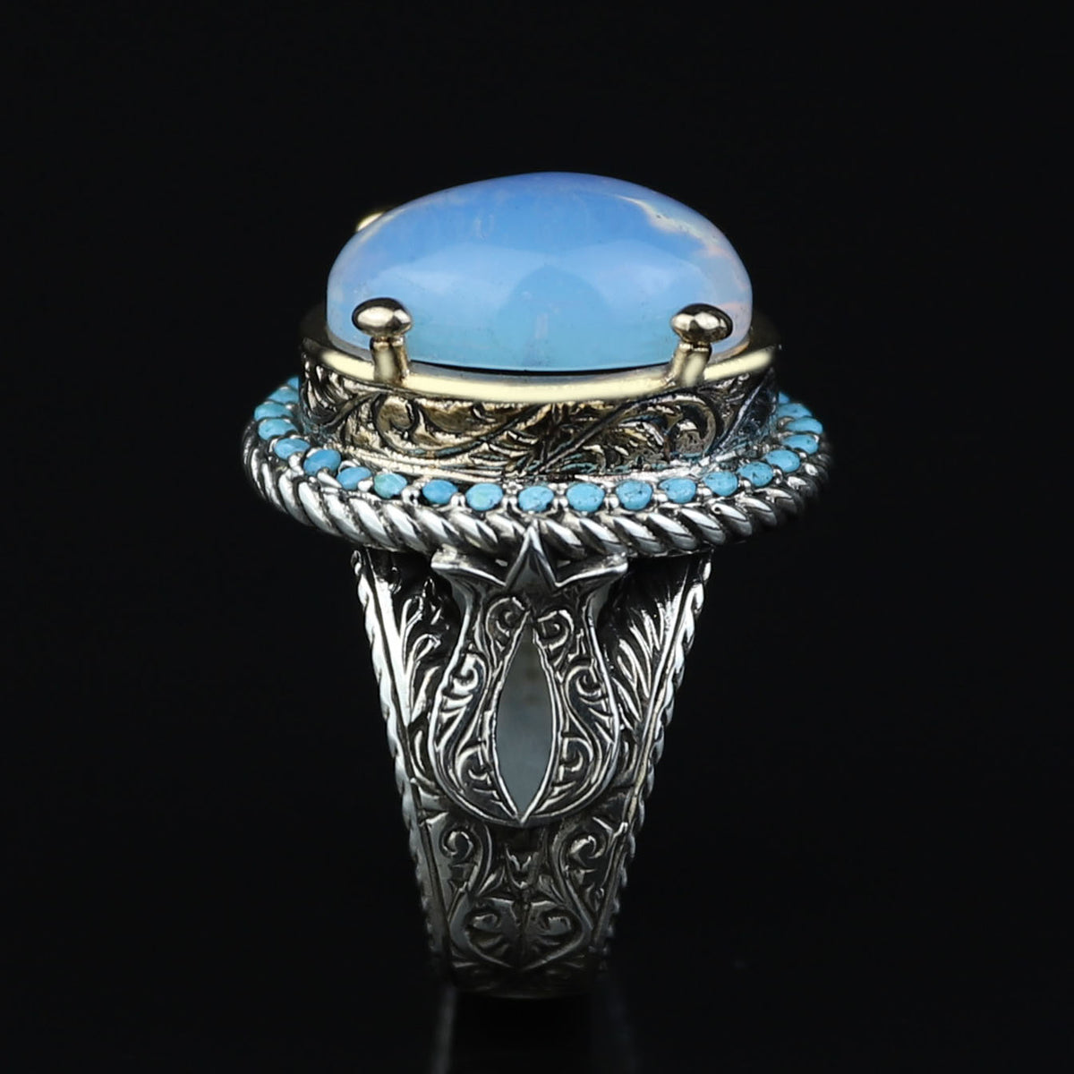 925 Natural Moonstone Ring , Authentic Moonstone Silver Ring, Men Handmade Engraved Ring, 925 Sterling Silver Ring , Gift For Him