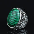 925 Silver Malachite Gemstone Ring , Men Handmade Ring, Turkish Handmade Ring, Handmade Ottoman Jewelry, Gift For Men
