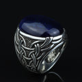 Silver Blue Tiger Eye Stone Ring, Men Handmade Tiger Eye Ring , Handmade Silver Ring, Ottoman Style Ring, 925K Sterling Silver Ring