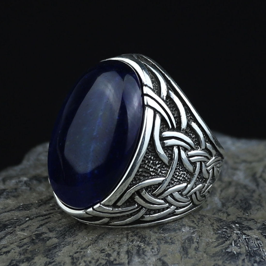 Silver Blue Tiger Eye Stone Ring, Men Handmade Tiger Eye Ring , Handmade Silver Ring, Ottoman Style Ring, 925K Sterling Silver Ring