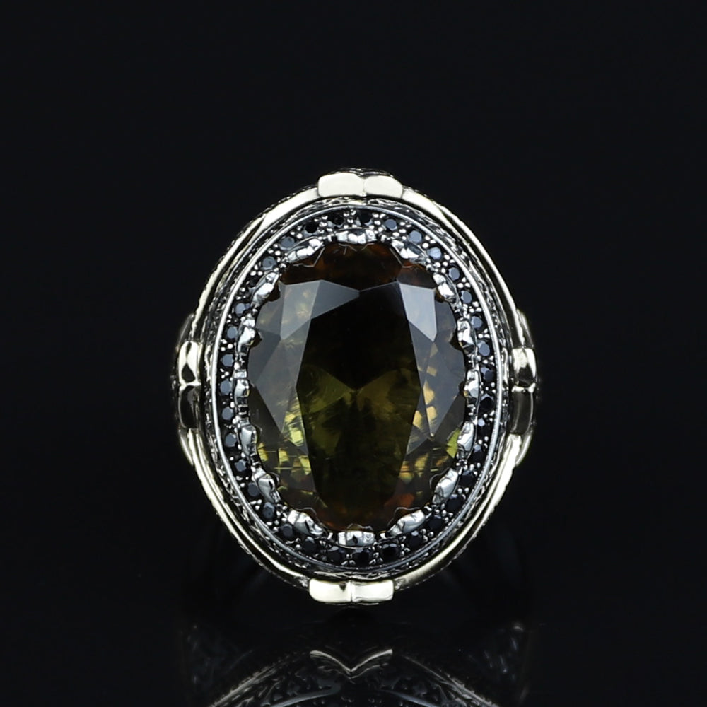 925 Sterling silver Men Handmade Engraved Zultanite Gemstone Ring