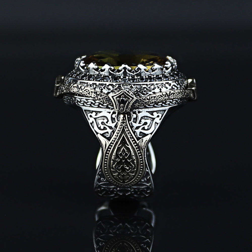925 Sterling silver Men Handmade Engraved Zultanite Gemstone Ring