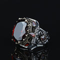 925 Silver Men Vintage Ruby Gemstone Turkish Handmade Ring