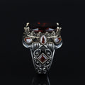 925 Silver Men Vintage Ruby Gemstone Turkish Handmade Ring