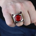 925 Sterling Silver Men Ruby Gemstone Handmade King Solomon Signet Ring