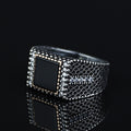 925 Silver Men Handmade Minimal Square Onyx Ring