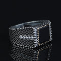 925 Silver Men Handmade Minimal Square Onyx Ring