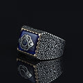 925 Sterling Silver Men Blue Sapphire Gemstone Ring