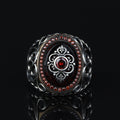925 Silver Handmade Men Ruby Gemstone Turkish Handmade Ring