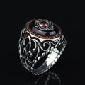 925 Silver Handmade Men Ruby Gemstone Turkish Handmade Ring
