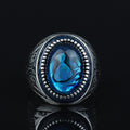 925 Sterling Silver Abalone Pearl Men Signet Ring