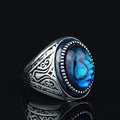 925 Sterling Silver Abalone Pearl Men Signet Ring