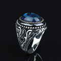 925K Sterling Silver Men Silver Abalone Shell Pearl Stone Silver Ring