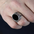 925K Sterling Silver Men Onyx Gemstone Handmade Ring