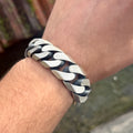 Pulsera gourmet cubana de plata maciza 925 para hombre, cadena gruesa de 20 mm.