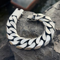Pulsera gourmet cubana de plata maciza 925 para hombre, cadena gruesa de 20 mm.