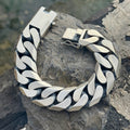 Pulsera gourmet cubana de plata maciza 925 para hombre, cadena gruesa de 20 mm.