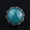 Mens Handmade Ring, Green Agate Ring, Solomon Signet Large Turkish Handmade Silver Men Ring