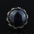 Large Star Stone Ring, Solomon Signet Men Silver Natural Large Black Star Gems Ring , Men BİG Ring, Ottoman Jewelry Ring