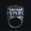 Silver Handmade Silver Seal Of Solomon Ring Large Solomon Signet Ring, King Solomon Ring