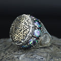 Silver Handmade Silver Seal Of Solomon Ring Large Solomon Signet Ring, King Solomon Ring