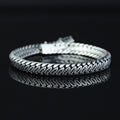 925 Sterling Silver 10MM Black Onyx Stone Gourmet Bracelet