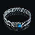 925 Sterling Silver Knitted Turquoise Gemstone Bracelet
