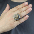 Silver Handmade Silver Seal Of Solomon Ring Large Solomon Signet Ring, King Solomon Ring