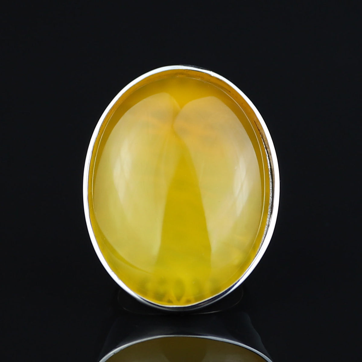 925 Silver Handmade Large Agate Ring, Natural Aqeeq Gemstone Ring , Genuine Yellow Agate Men Vintage Ring, Father Day Gift, 925k Silver