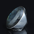 925 Silver Large Labradorite Ring, Classic Natural Labradorite Signet Ring , Solid Style Handmade Men Ring, Father Day Gift, 925k Silver