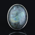 925 Silver Large Labradorite Ring, Classic Natural Labradorite Signet Ring , Solid Style Handmade Men Ring, Father Day Gift, 925k Silver