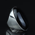 Silver Onyx Ring, Large Oval Signet Onyx Ring, Classic Onyx Gemstone Ring, Solid Silver Onyx Ring