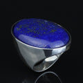 Silver Large Lapis Lazuli Ring, Natural Classic Handmade Lapis Ring , Blue Lapis Ring, Ottoman Style Ring , 925k Sterling Silver Ring