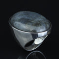 925 Silver Large Labradorite Ring, Classic Natural Labradorite Signet Ring , Solid Style Handmade Men Ring, Father Day Gift, 925k Silver