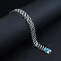 925 Sterling Silver Knitted Turquoise Gemstone Bracelet
