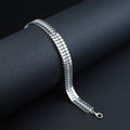 925 Sterling Silver Diamond Gemstone Men Elegant Bracelet