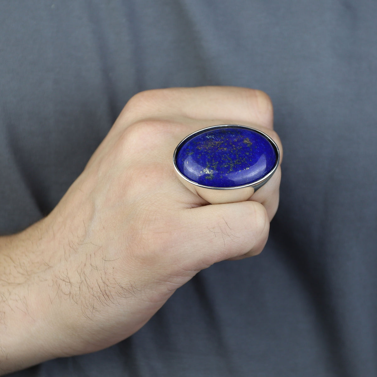 Silver Large Lapis Lazuli Ring, Natural Classic Handmade Lapis Ring , Blue Lapis Ring, Ottoman Style Ring , 925k Sterling Silver Ring