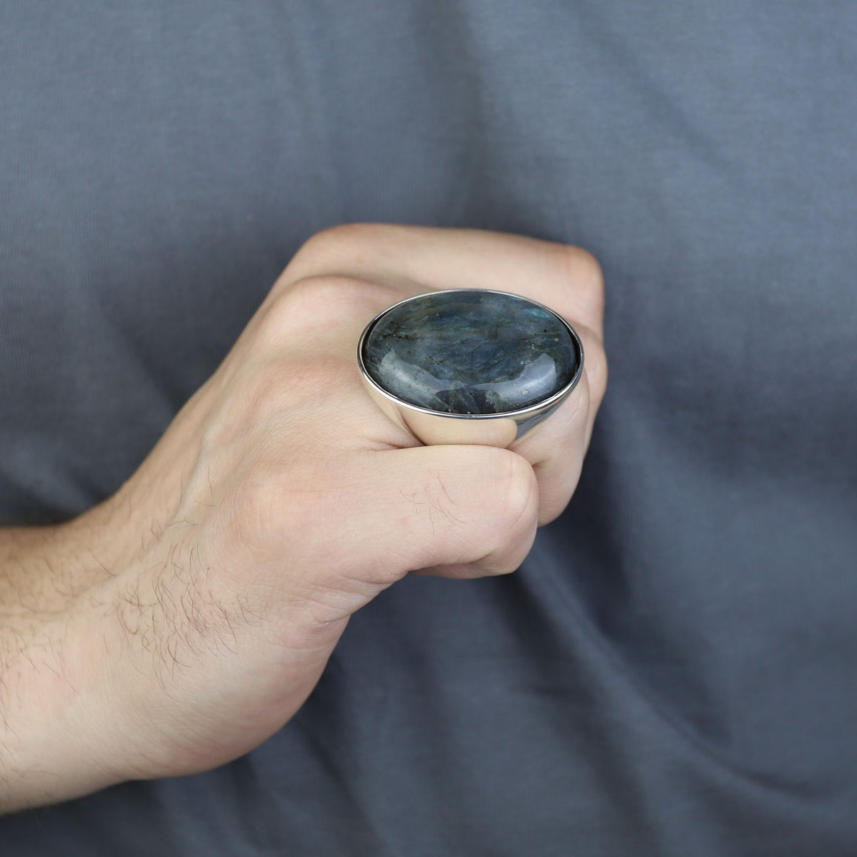 925 Silver Large Labradorite Ring, Classic Natural Labradorite Signet Ring , Solid Style Handmade Men Ring, Father Day Gift, 925k Silver