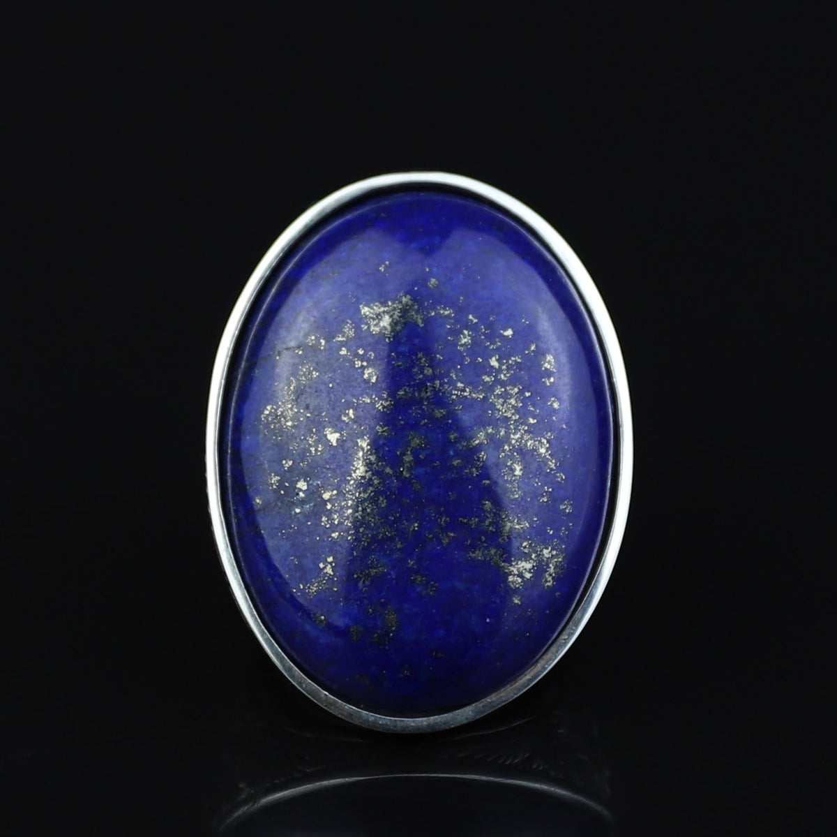 Men Large Natural Lapis Lazuli Ring, Engraved Handmade Lapis Ring , Blue Lapis Lazuli Ring